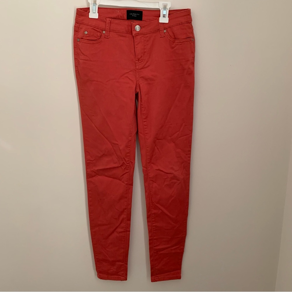 Celebrity pink pants Jayden skinny coral stretch 3/26